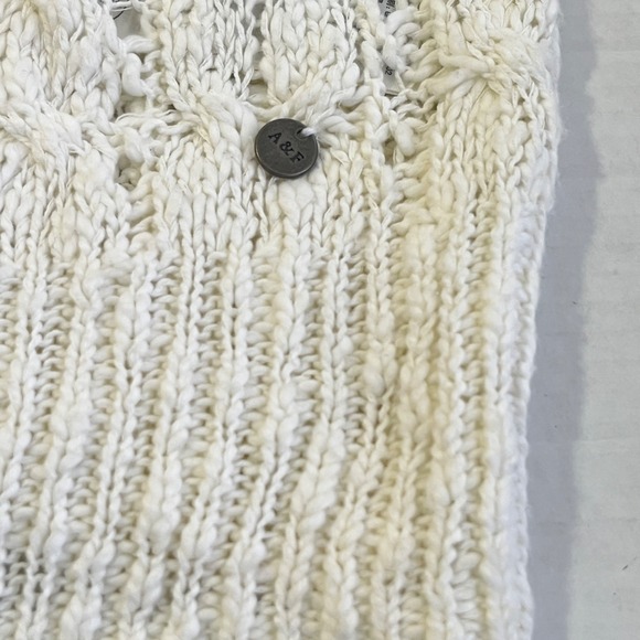 Abercrombie & Fitch Women Crochet Sweater XS/S Fisherman Cable Knit Coastal Cozy - Picture 6 of 10